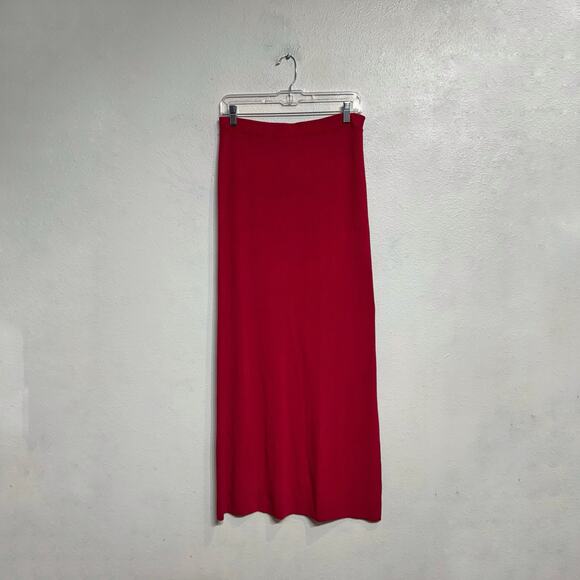Max Studio Red Knit Maxi Skirt Sz M NWT - Picture 2 of 13